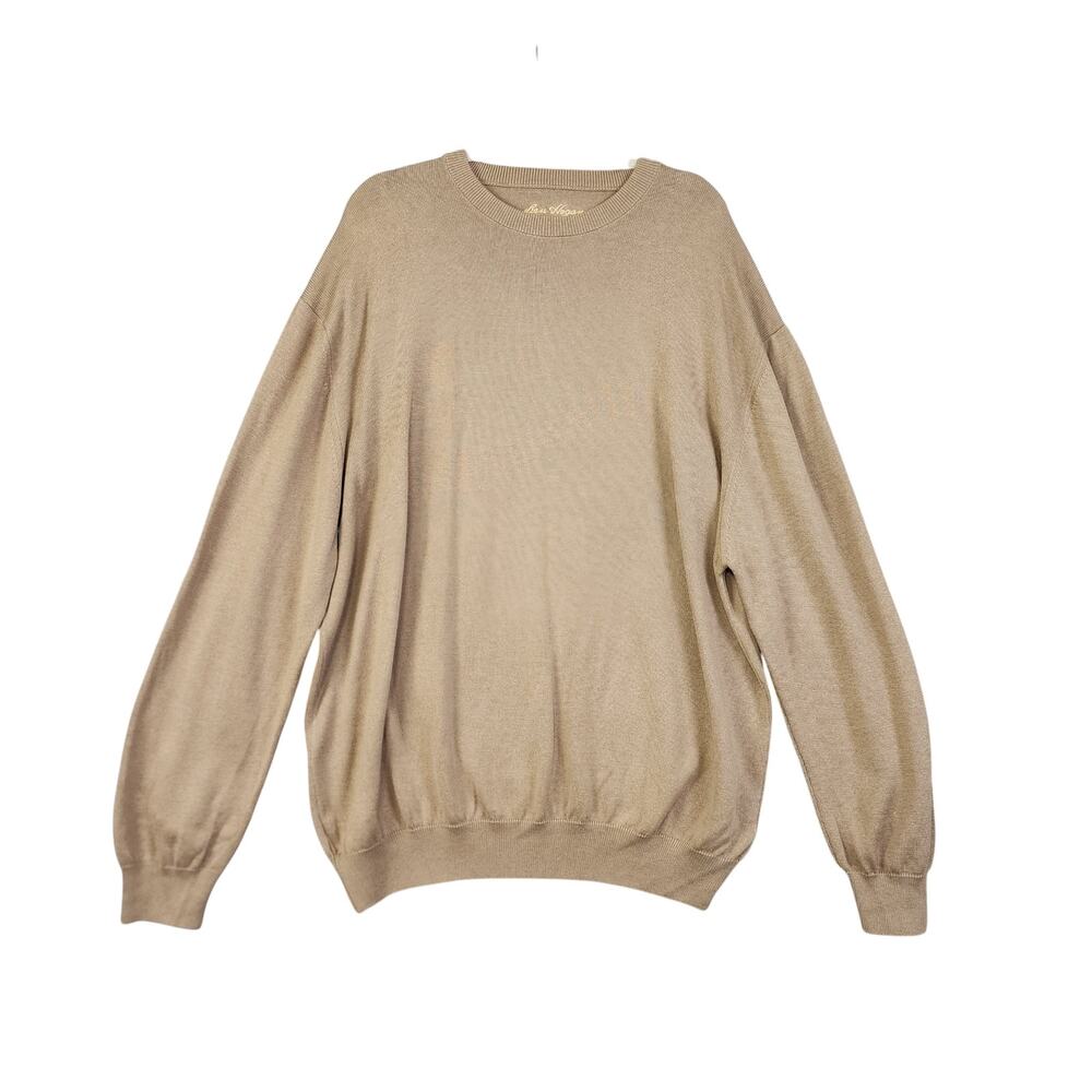 Ben Hogan Mens Pima Cotton Pullover Knit Sweater Size XXL Tan Beige Crewneck